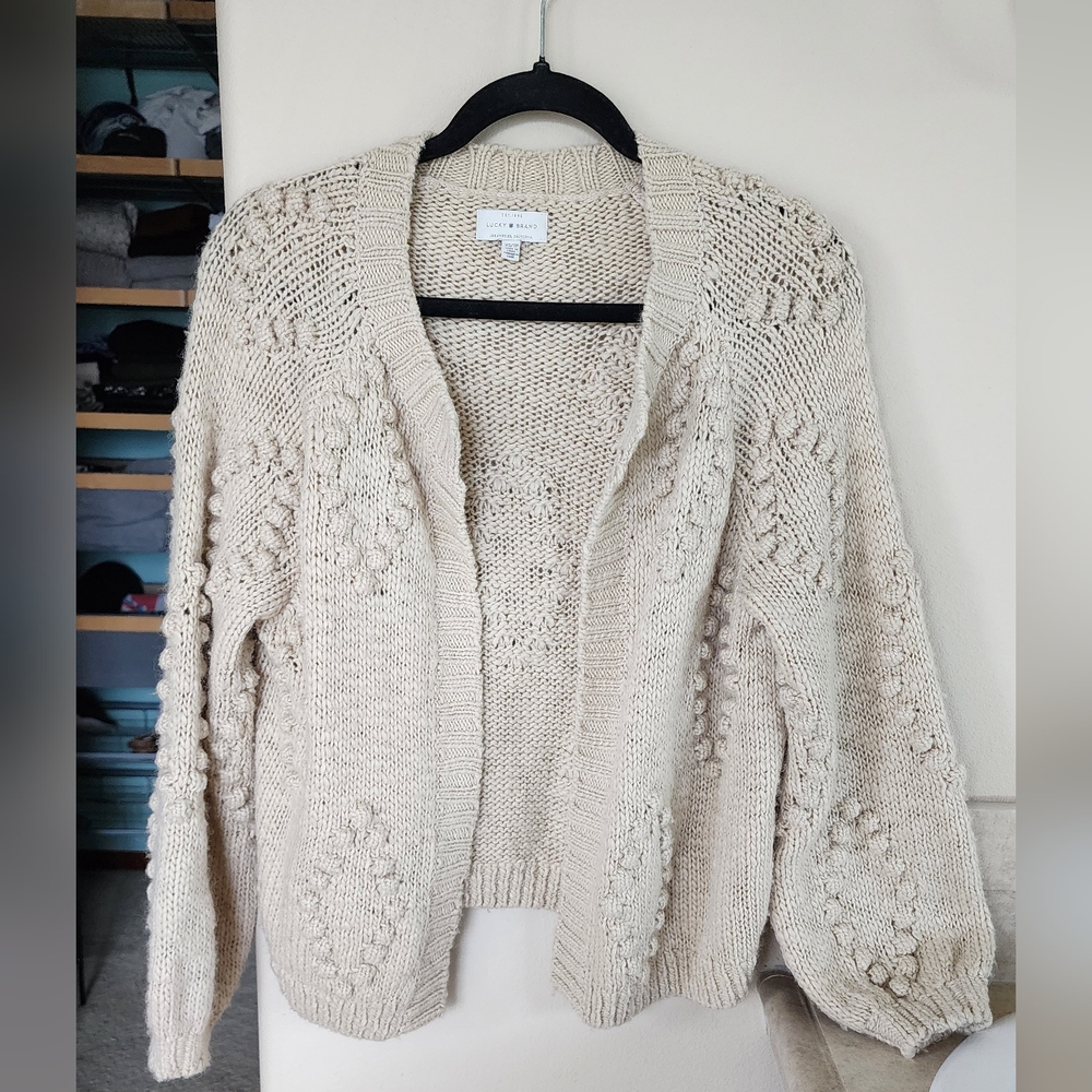 Lucky Brand Diamond Bobble Wool Blend Sweater